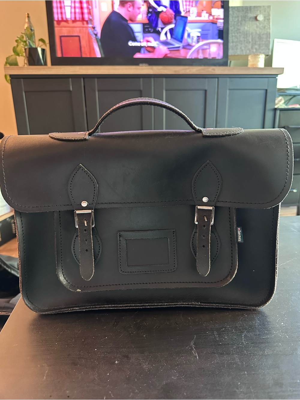 Zatchel Brand - Classic Black Leather Satchel Bag - Timeless Men’s Work Bag
